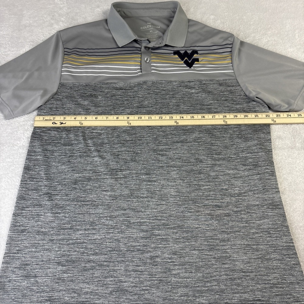 West Virginia Mountaineers Polo Shirt Mens XL Gray Short Sleeve NCAA - Picture 5 of 8